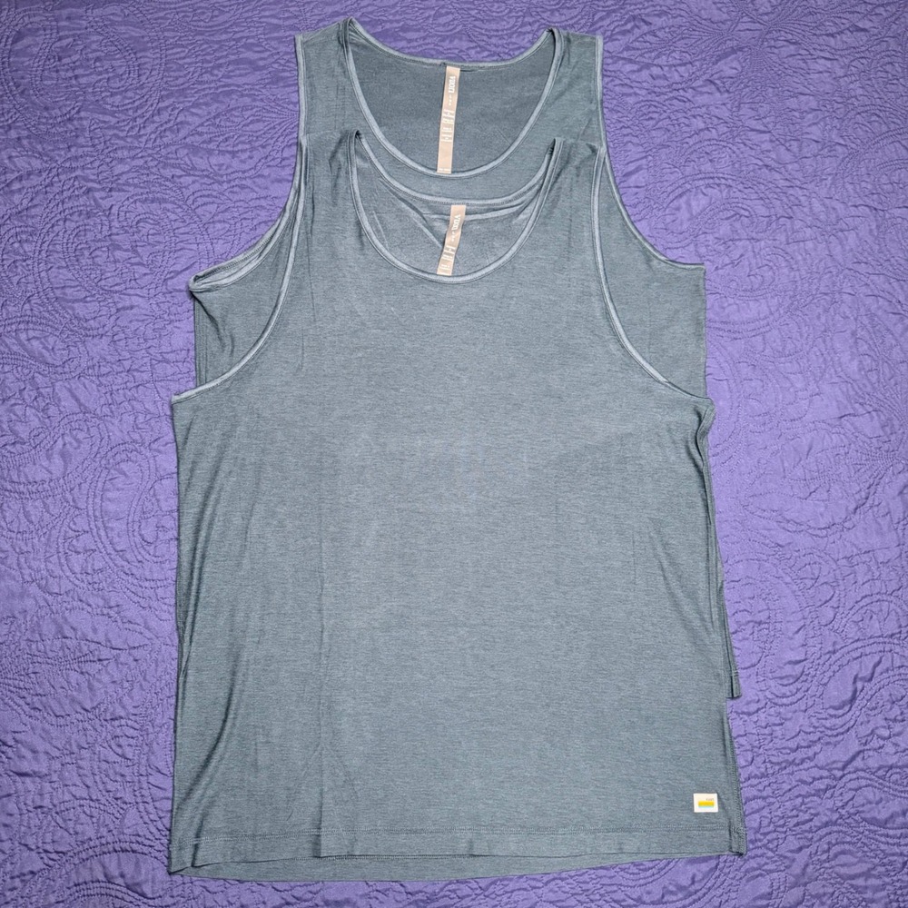 Vuori Strato Tech Tank Top 2 Pack Mens Large Green Heather Training Comfort